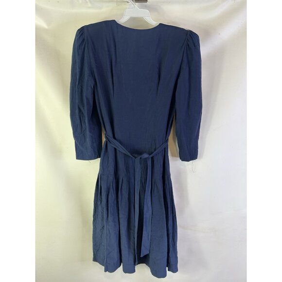 Vintage 80s Lace Trim Collar Puff Sleeve Button Dress USA Grunge Cottag - Picture 8 of 8